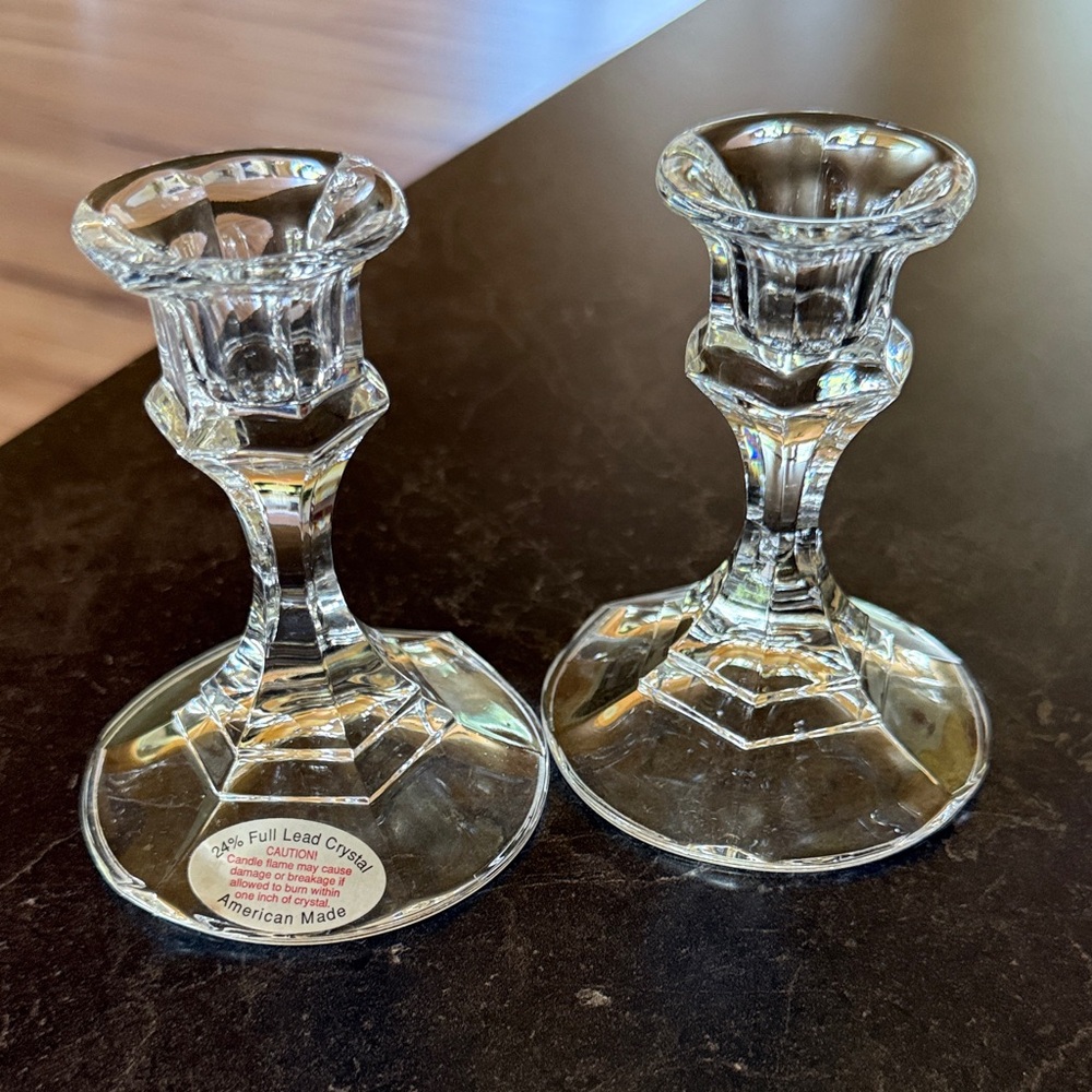 Elegant Crystal Candle Holders